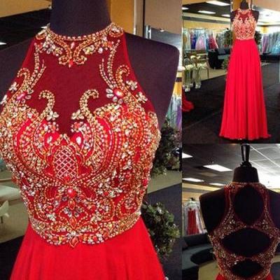 Red prom dress,long prom dress,chiffon prom dress,beautiful beading prom dress,high quality prom dress,custom dress,elegant wowen dress,party dress,evening dress L526