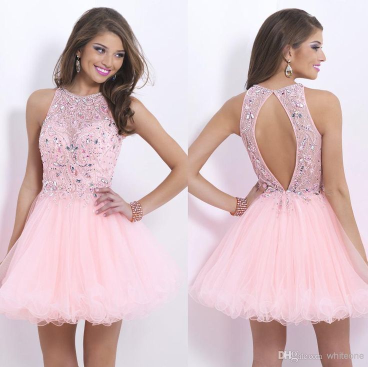 Short Pink Backless Dress
