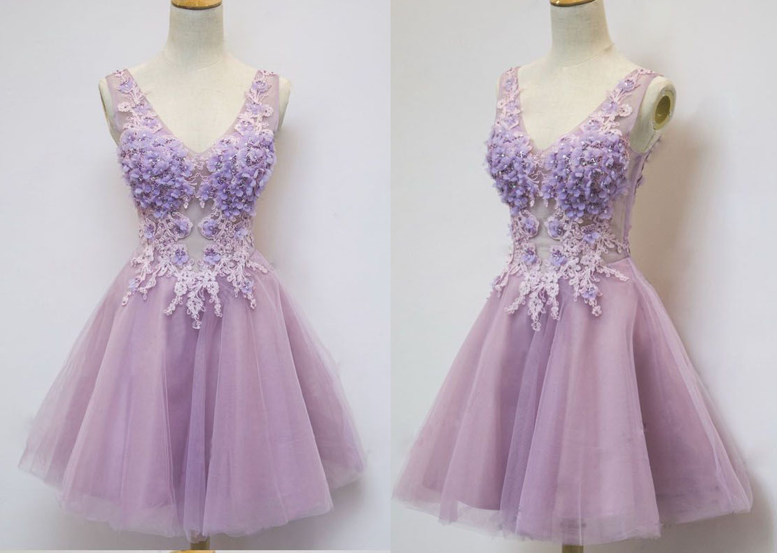 V-neck Prom Dress,short Prom Dress,homecoming Prom Dress,beautiful ...