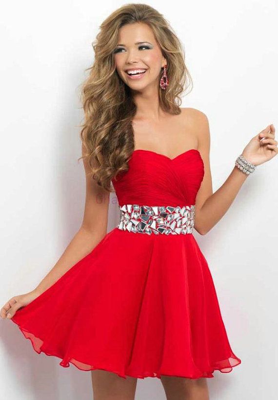 Red Short Prom Dress,red Dress, Strapless Dresses,beautiful
