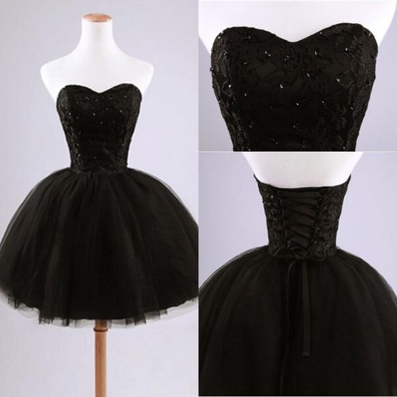 short black ball gown